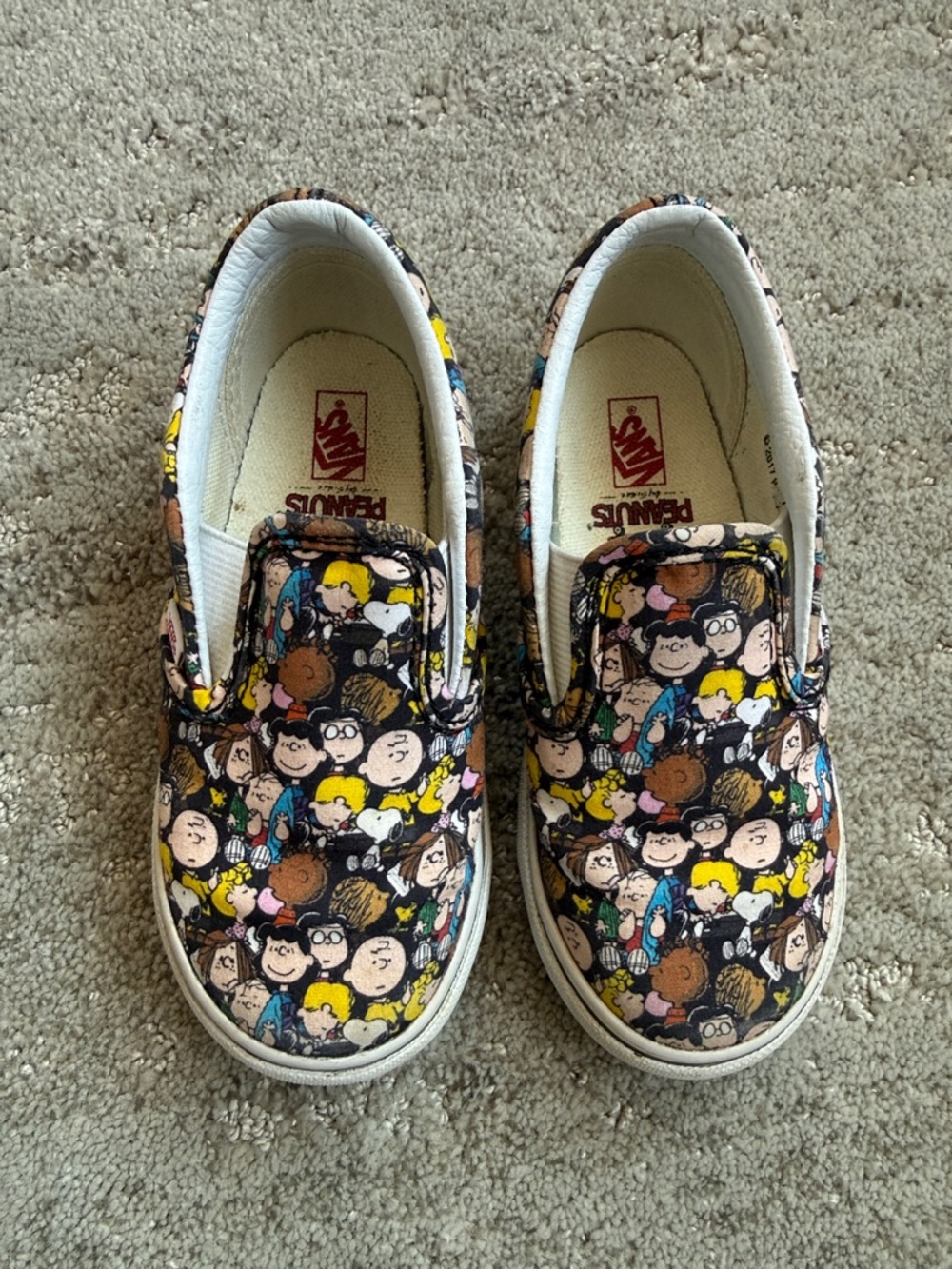 Vans Kids Peanuts Character Slip-On Sneakers - Black Multicolor